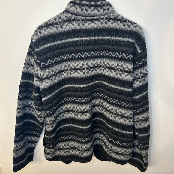 Old Navy Men’s Sherpa Quarter Zip Sweatshirt in Black Jack, Size Large - Picture 6 of 8